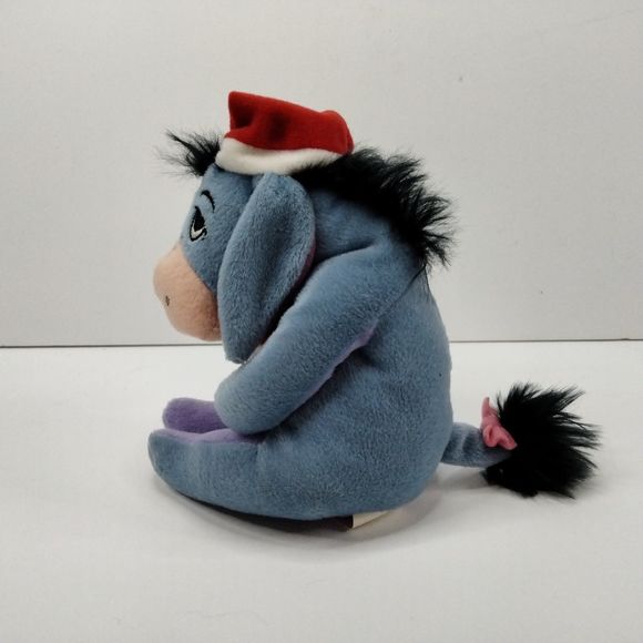 Disney's Winnie the Pooh Christmas Xmas Eeyore Stuffed Plush Animal Toy Doll 6" - Picture 5 of 10